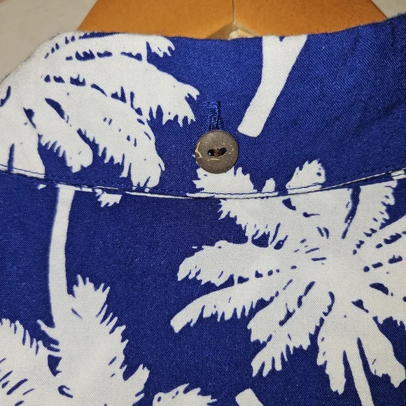 Kenny Flowers Blue Palm Limited Edition Button Down Cotton Hawaiian Shirt S - Picture 8 of 12